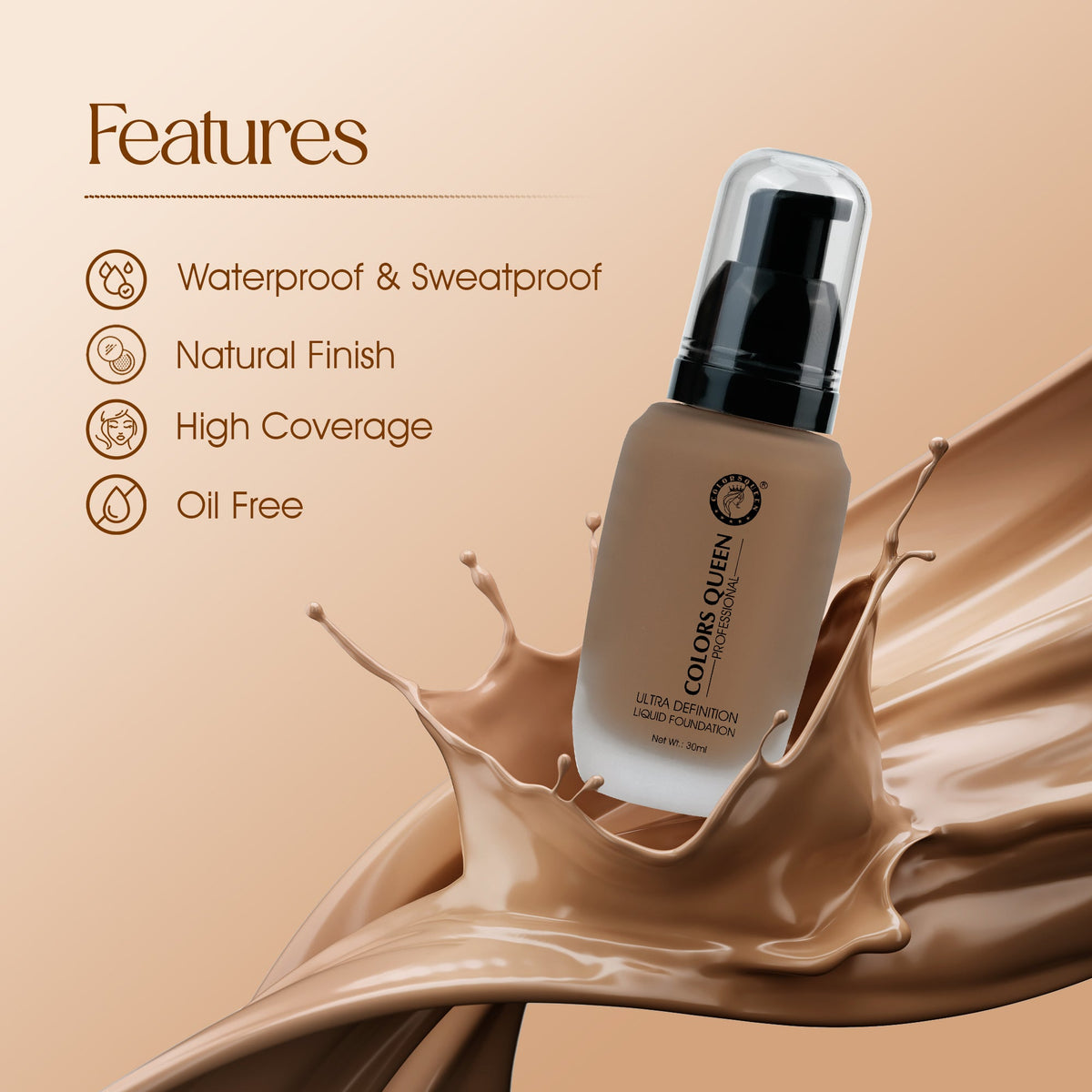 Colors Queen Ultra Definition Liquid Foundation | 30 ML