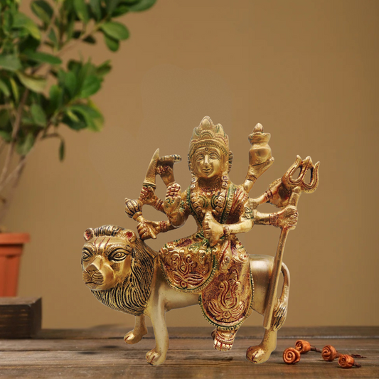 Brass Goddess Durga Superfine Idol 1.25Kg - PUSHMYCART