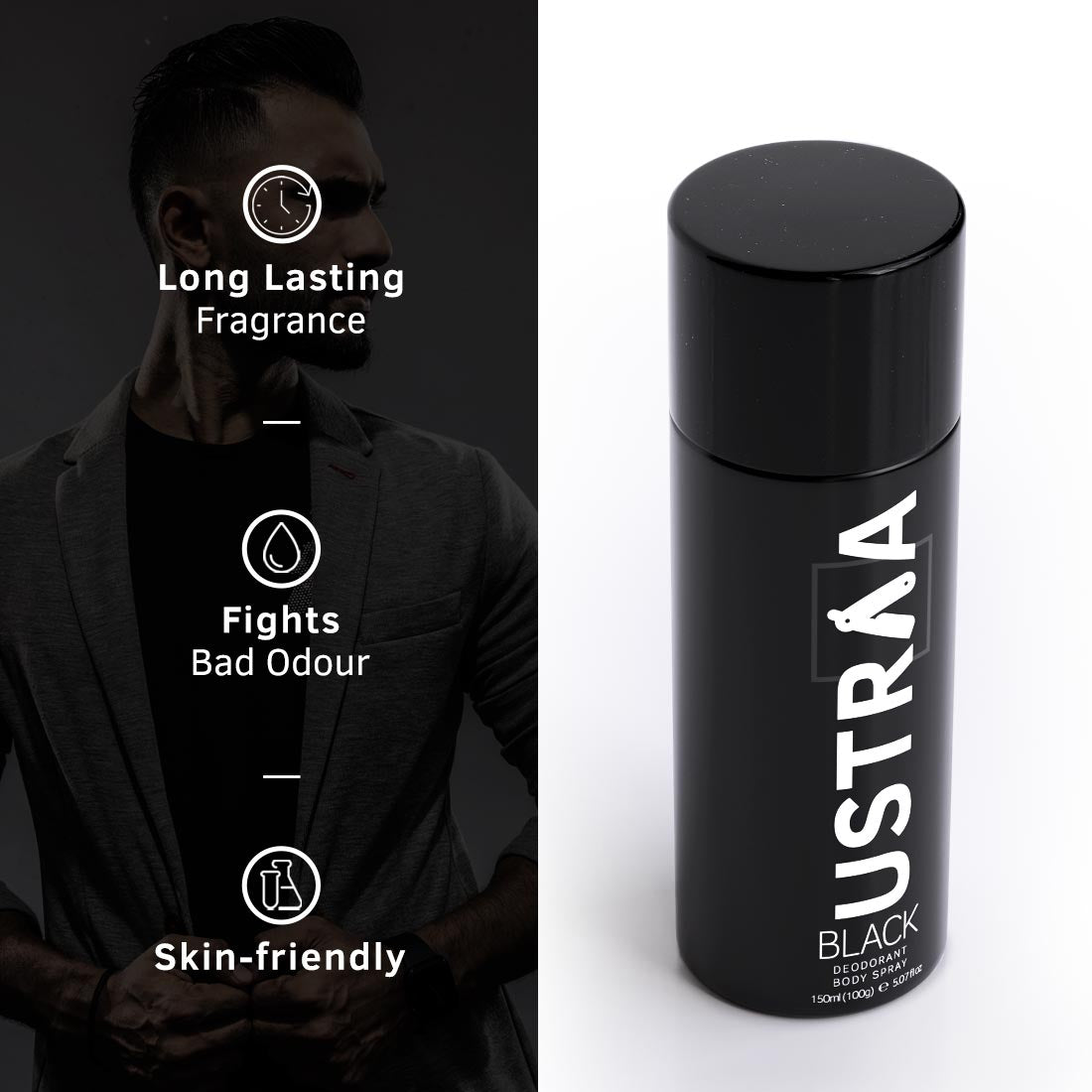 USTRAA Deodorant Black & Beard Growth Oil