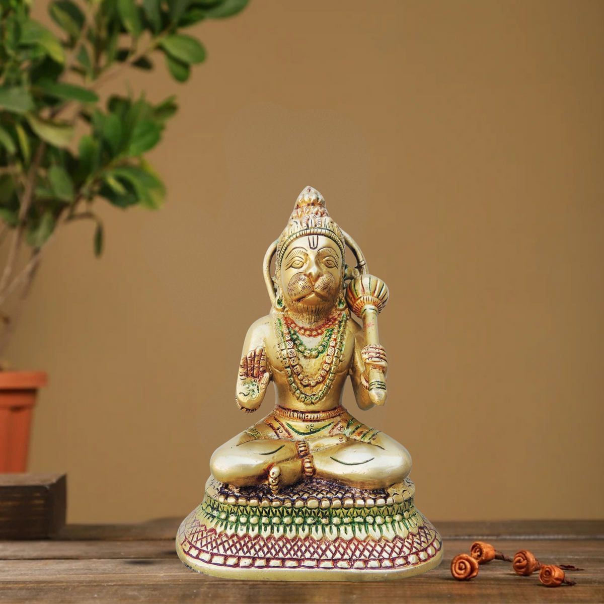 Brass Hanuman Ji Statue 1.6Kg - PUSHMYCART