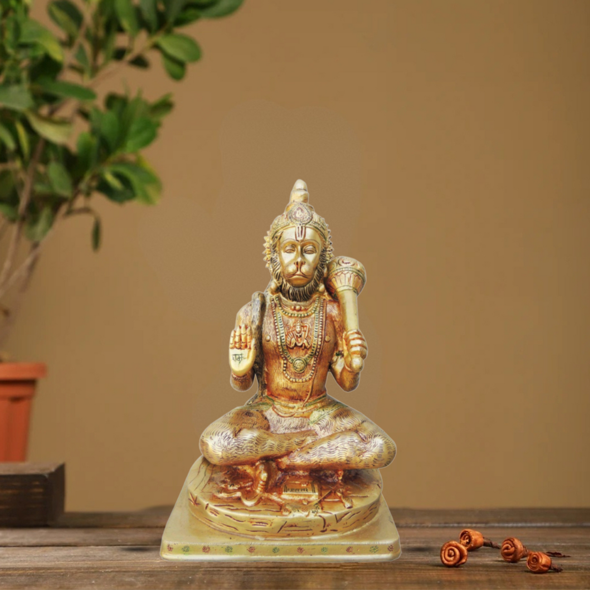 Brass Hanuman Ji Statue 5.3Kg - PUSHMYCART