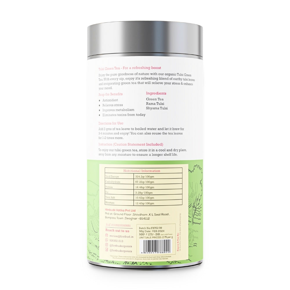 First Bud Organic Tulsi Green Tea
