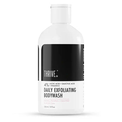 Thriveco Daily Gentle Exfoliating Body Wash bottle with natural ingredients like salicylic acid and lactic acid. - Image 2
