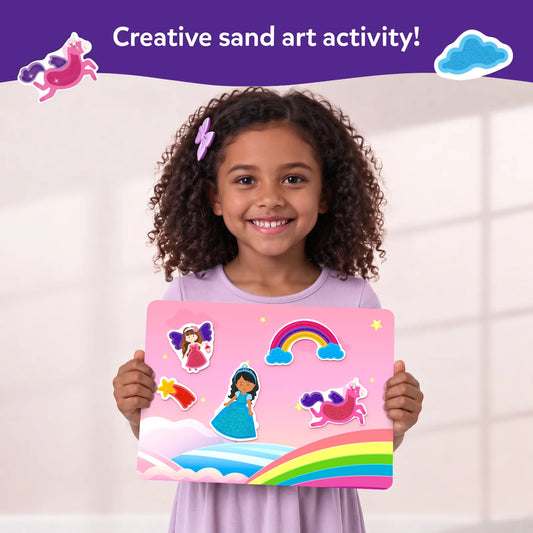 Skillmatics Sand-Tastic Art Unicorns and Princesses Controlled-Mess Sand Art Ages 4 to 10