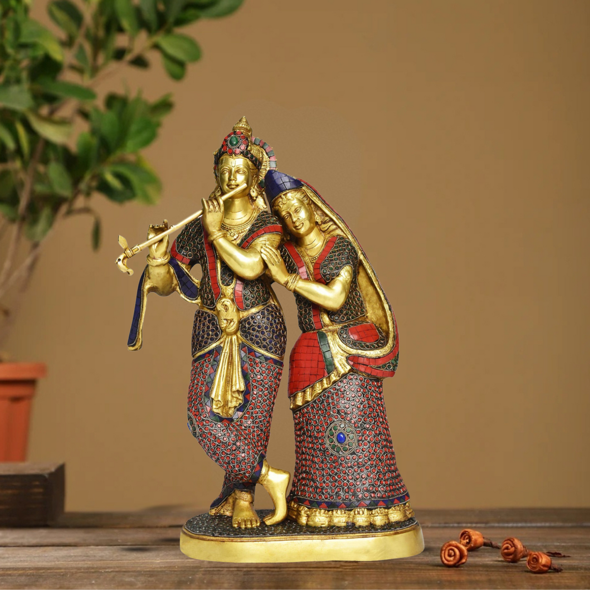 Brass Radha Krishna God Idol Statue 20Kg - PUSHMYCART