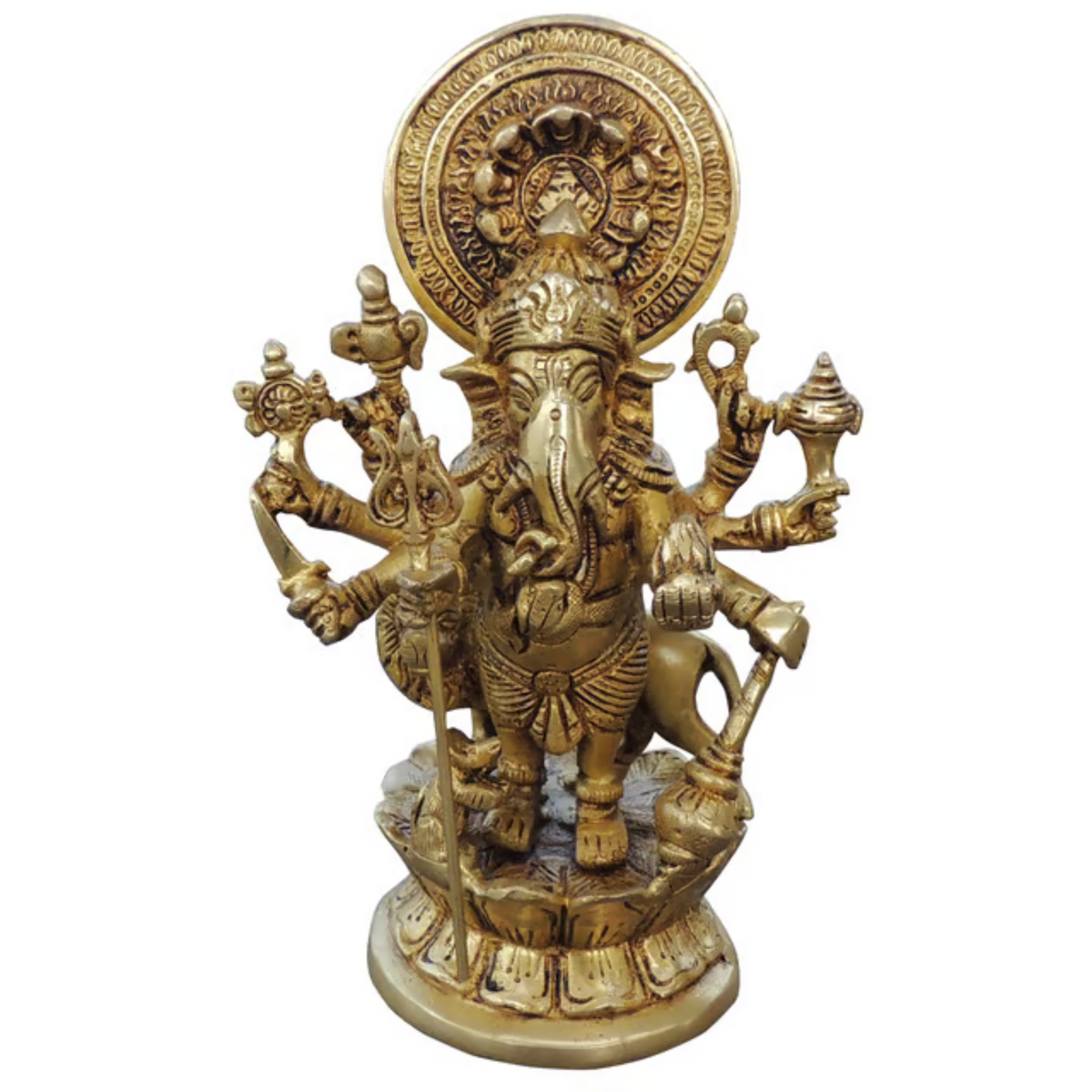 Brass Showpiece Drishti Ganesh Statue 2.2 KG - PUSHMYCART