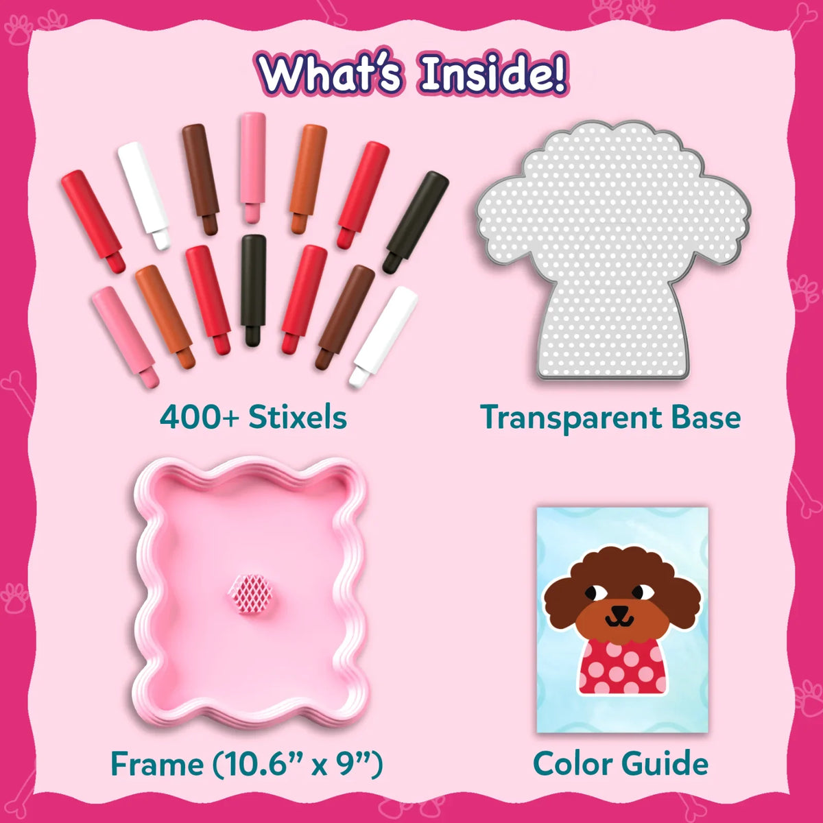 Skillmatics Stixels Puppy Wall Decor DIY 3D Pixel Art Kit Ages 7 and Up