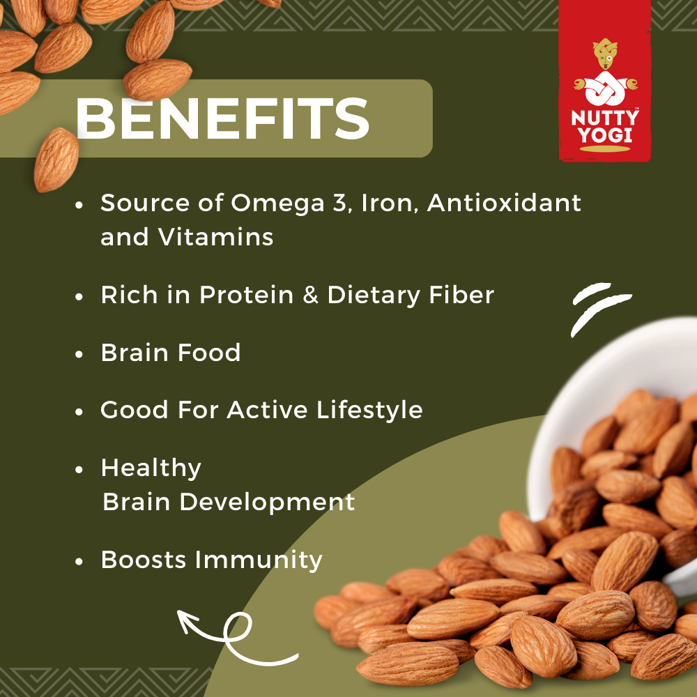 Nutty Yogi California Almonds 1.2kgs Jar