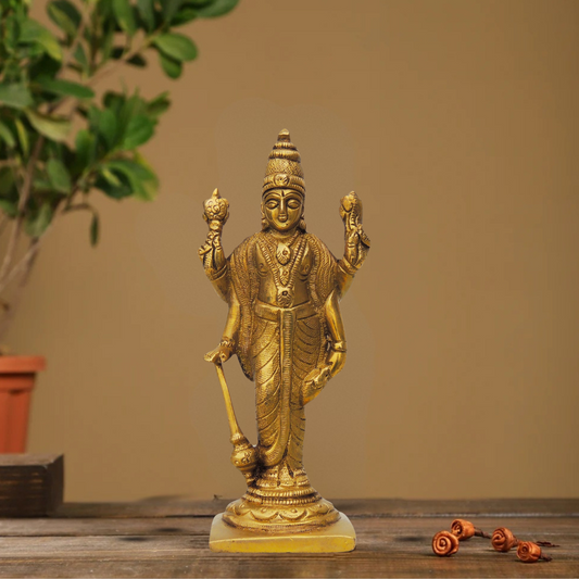 Brass Vishnu Ji Statue 0.23Kg - PUSHMYCART