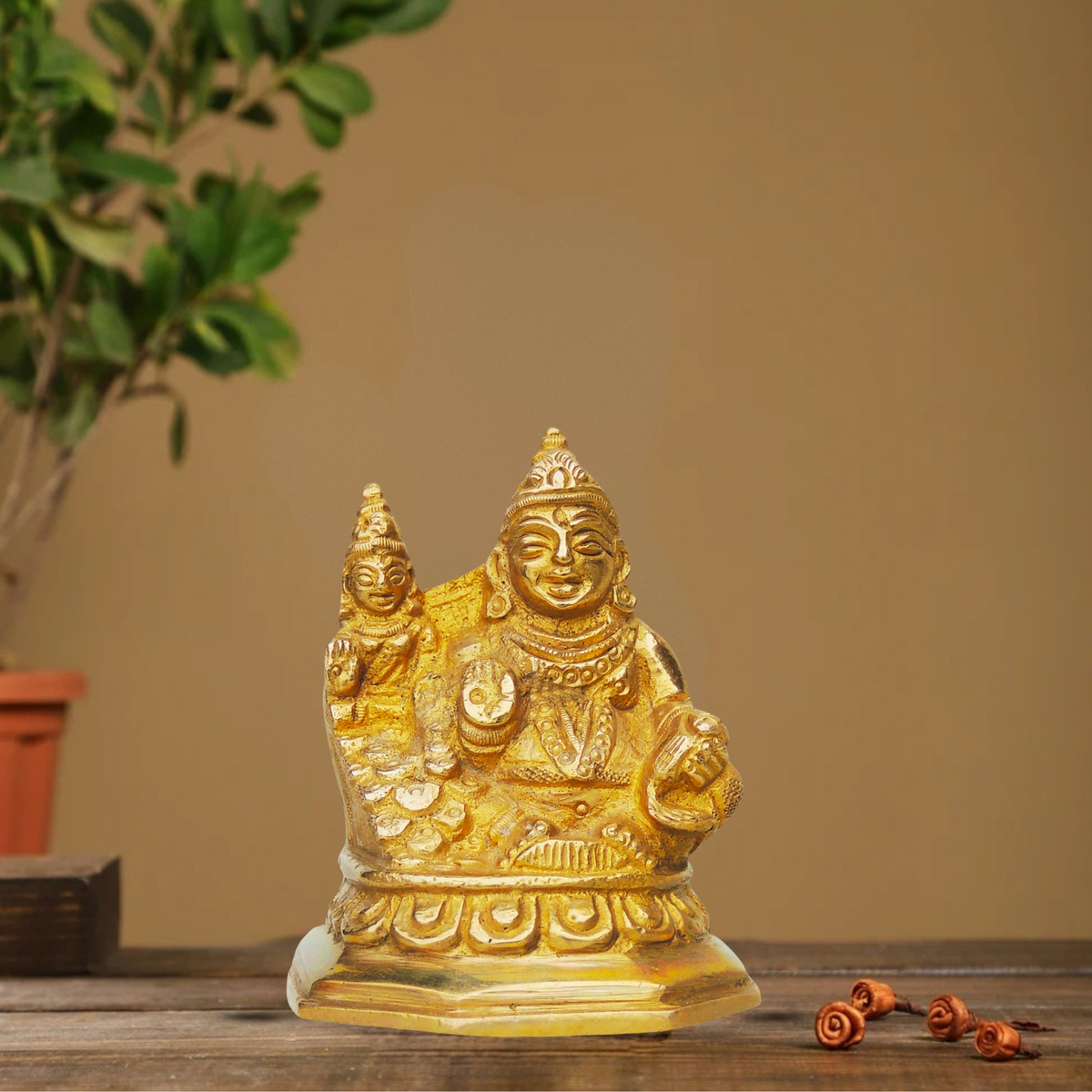 Brass Kuber Ji God Idol Statue 0.39Kg - PUSHMYCART