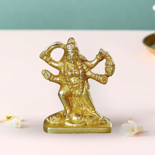 Brass Kali Maa God Idol Statue 0.145kg - PUSHMYCART