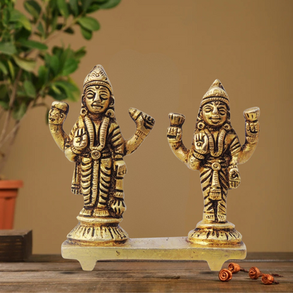 Brass Vishnu Laxmi Ji Statue 0.15Kg - PUSHMYCART