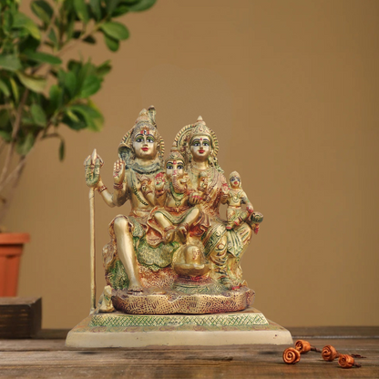Brass Shiv Parivar Idol | Shiv Family Murti 6.9Kg - PUSHMYCART
