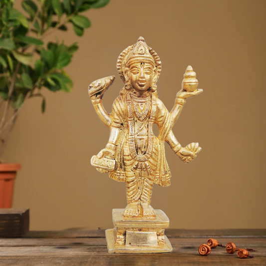 Brass Dhanvantri Idol 0.34Kg - PUSHMYCART