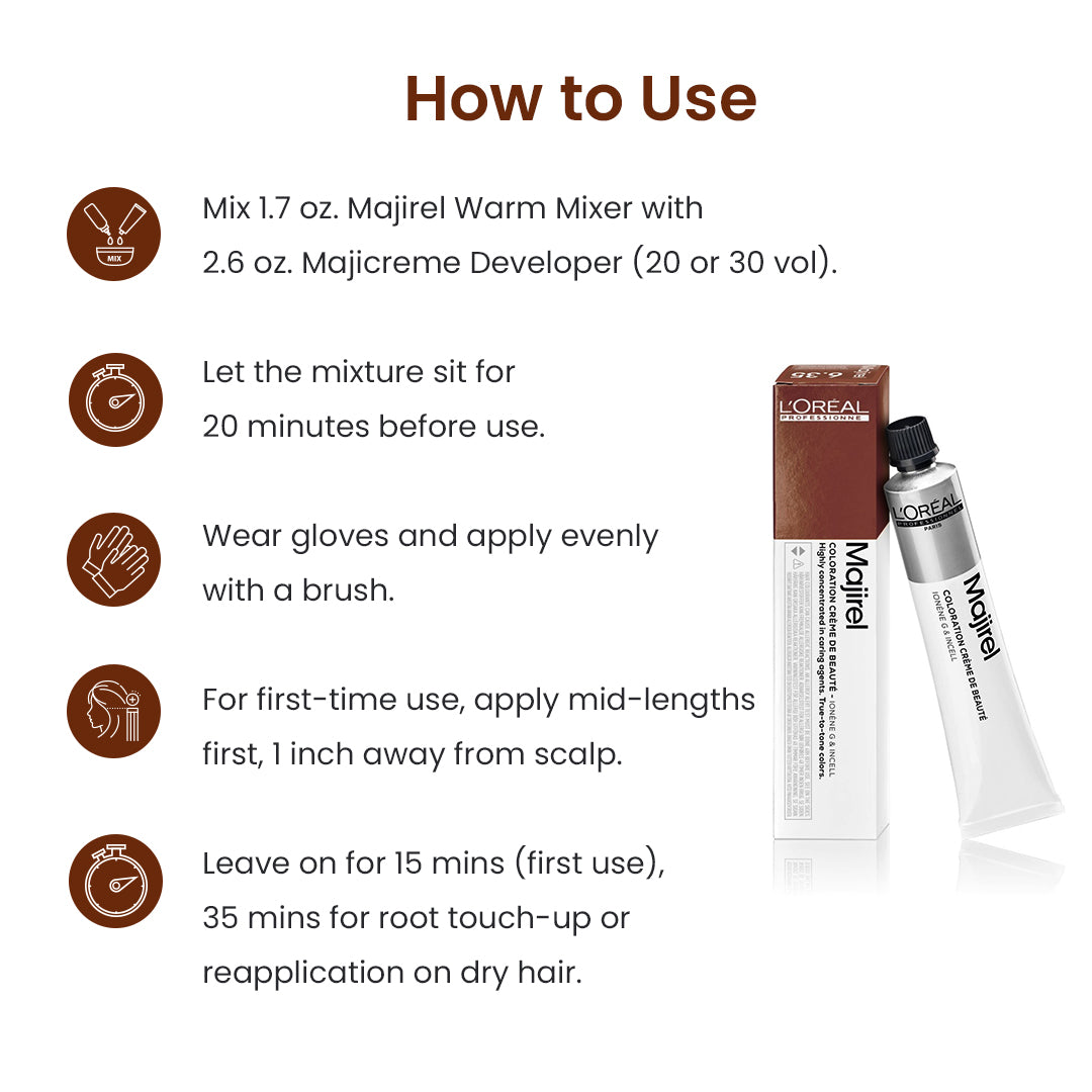 L'Oreal Professionnel Majirel 4.35 Brown With Mahogany Gold Permanent Hair Colour 50ml - view 2