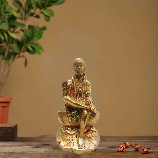 Brass Sai Baba Statue 2.14Kg - PUSHMYCART