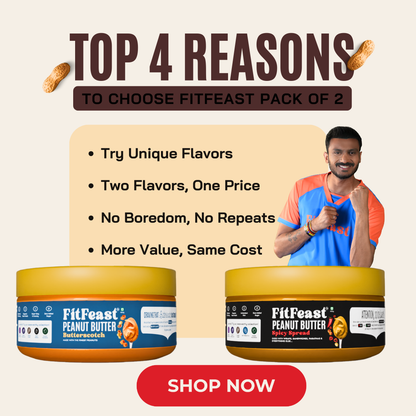 Fitfeast Butterscotch & Spicy Spread Peanut Butter Combo (150g Each)