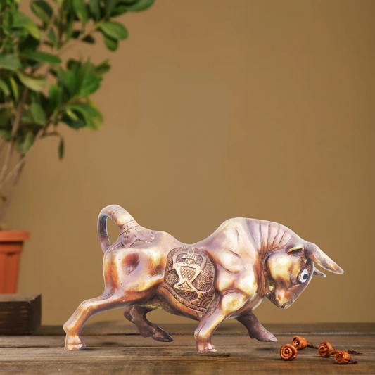 Brass Runnng Bull Statue 1.415Kg - PUSHMYCART