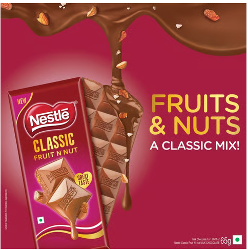 Nestle Classic Fruit ‘N’ Nut Wafer Bar 65g - PUSHMYCART