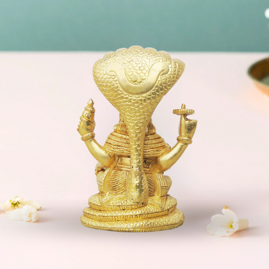 Brass Nariane With Sheshnaag God Statue 0.96Kg - PUSHMYCART