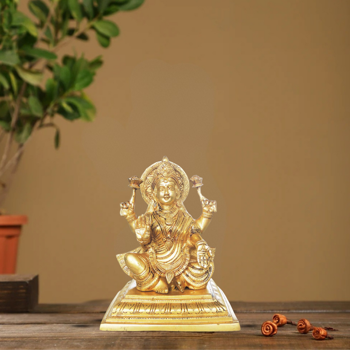Brass Laxmi Ji Statue 3.38Kg - PUSHMYCART