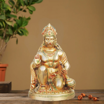 Brass Hanuman Ji Statue 3.47Kg - PUSHMYCART