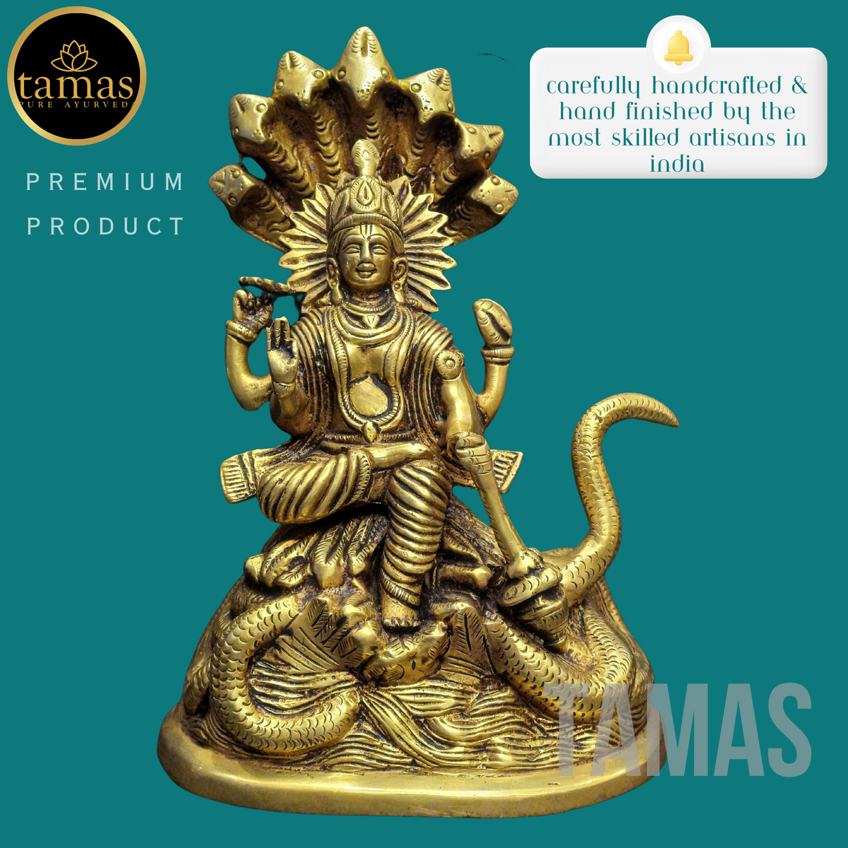 Tamas Brass Vishnu With Naag Statue - PUSHMYCART