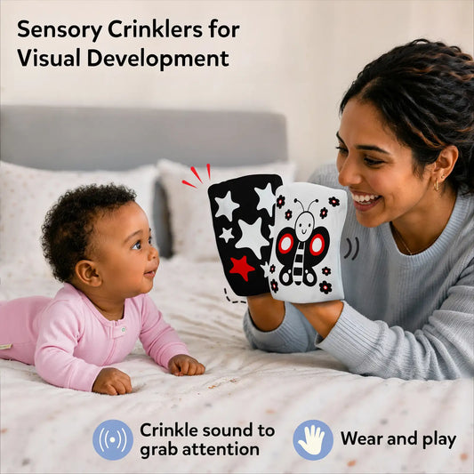 Skillmatics High Contrast Crinklers Sensory Crinkle Toy for Babies 0 to 12 Months