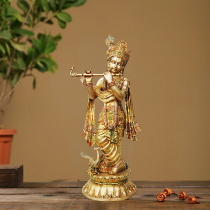 Brass Krishan Idol 22.5Kg - PUSHMYCART