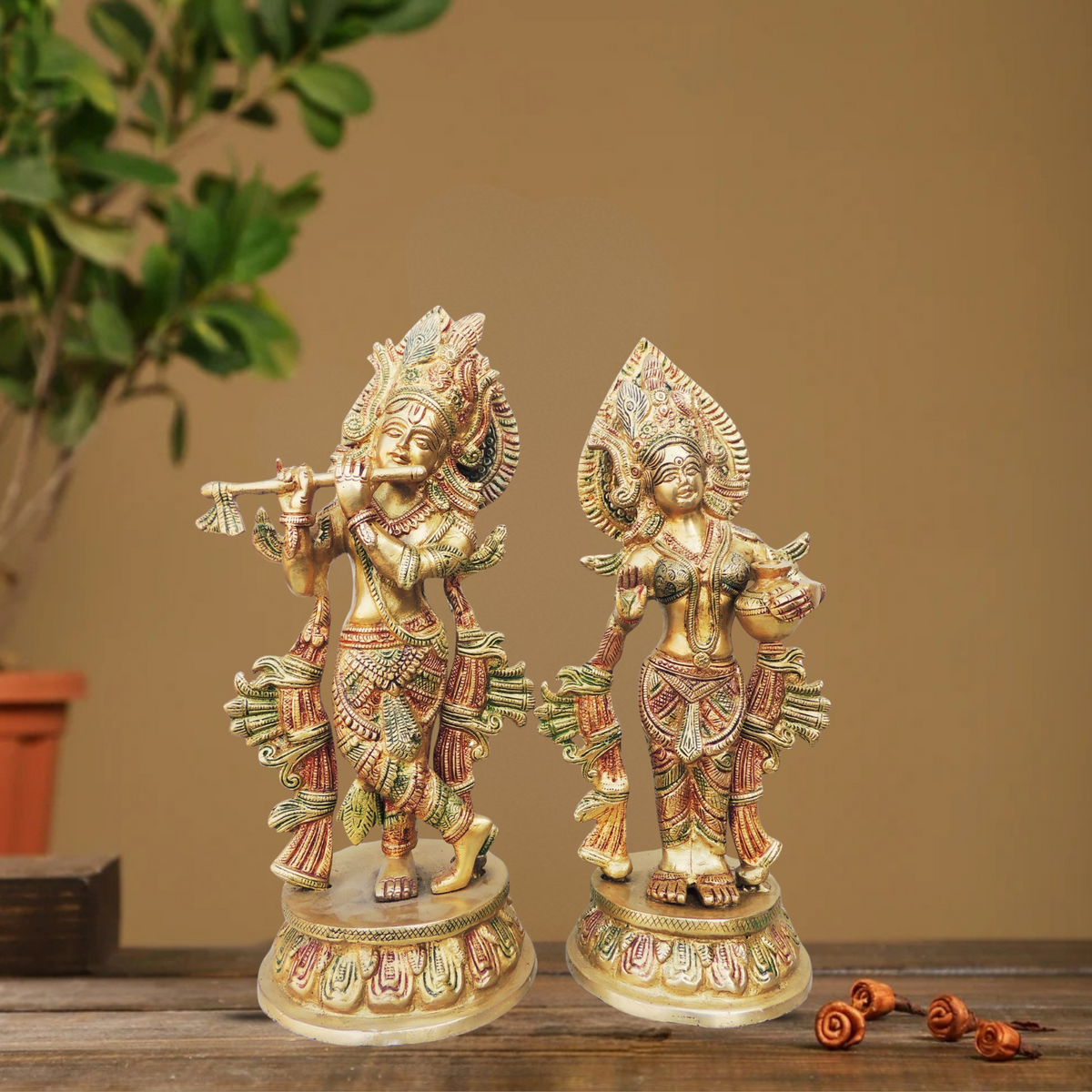 Brass Radha Krishna God Idol Statue 6.12Kg - PUSHMYCART