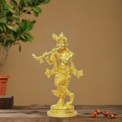 Brass Krishna Super Fine Finish Idol 0.76Kg - PUSHMYCART