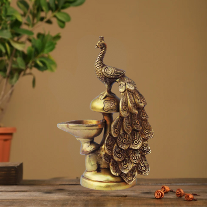 Brass Table Oil Lamp Deepak 1.75Kg - PUSHMYCART