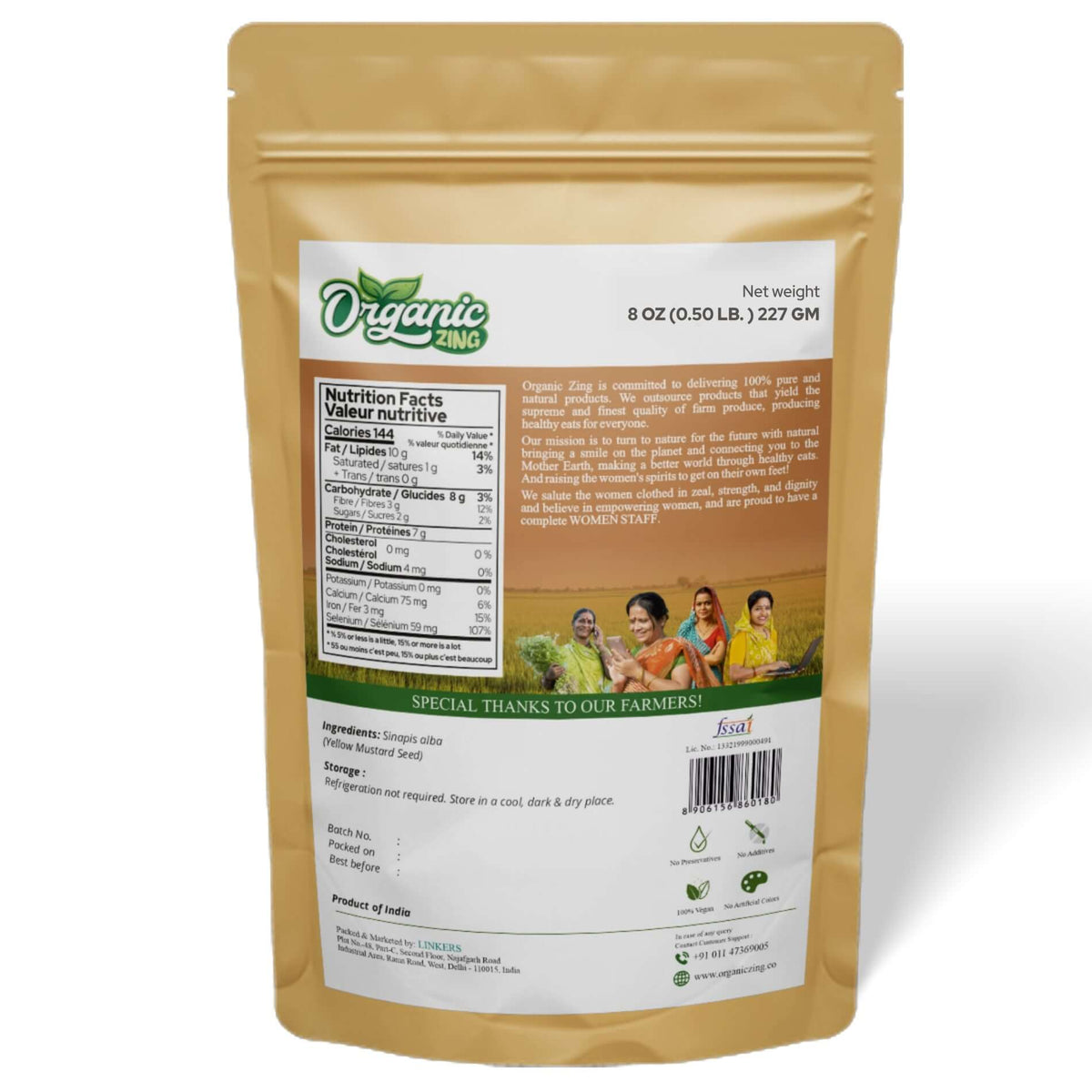 Organic Zing Yellow Mustard Seeds