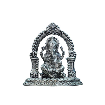 Mahita Collections Pure Silver Antique Ganesh Idol With Frame 58.51G