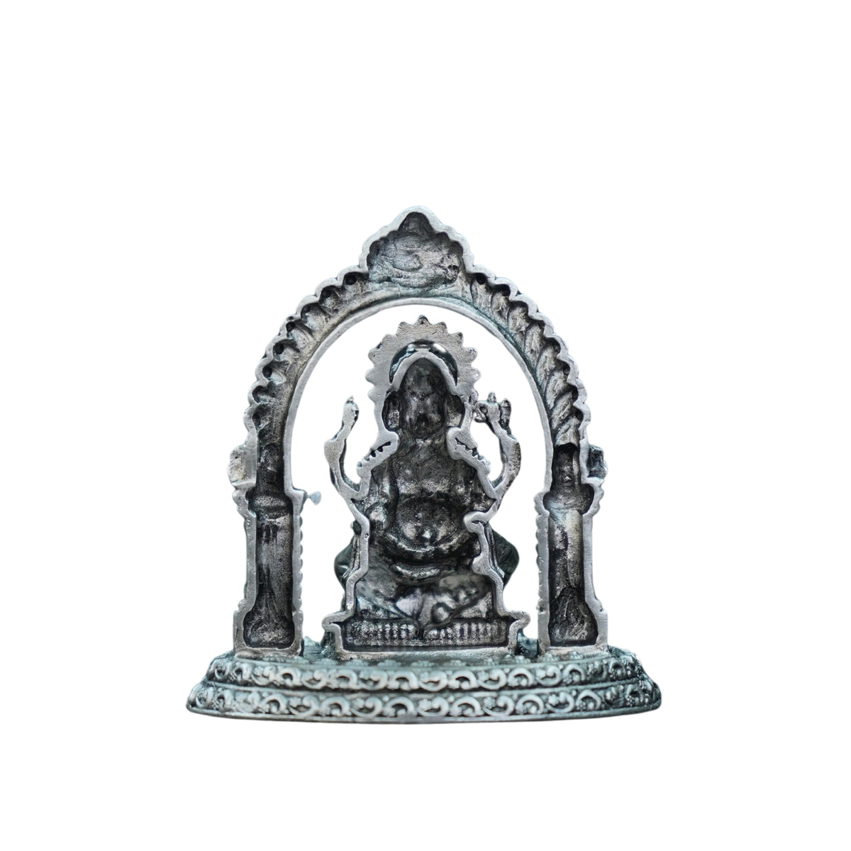 Pure Silver Antique Ganesh Idol With Frame 58.51G By Mahita Collections - PUSHMYCART