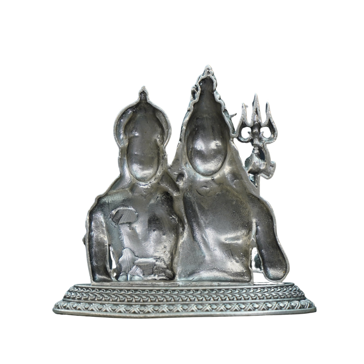 Pure Silver Antique Shivaparvathi Idol Big 51.96G By Mahita Collections - PUSHMYCART