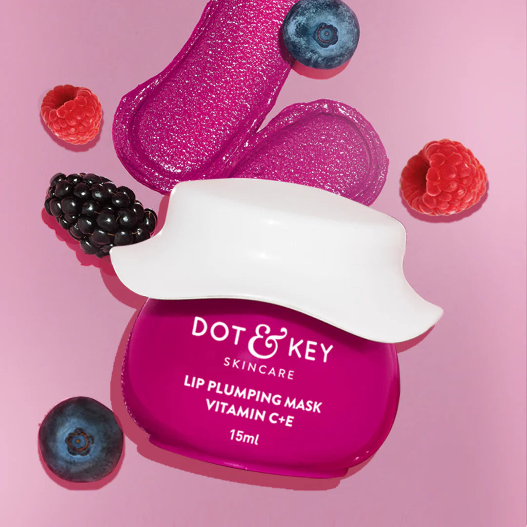 dot and key vitamin c lip mask Lip Plumping Mask with Vitamin C + E Wild Berries and Pomegranate Max Tinted