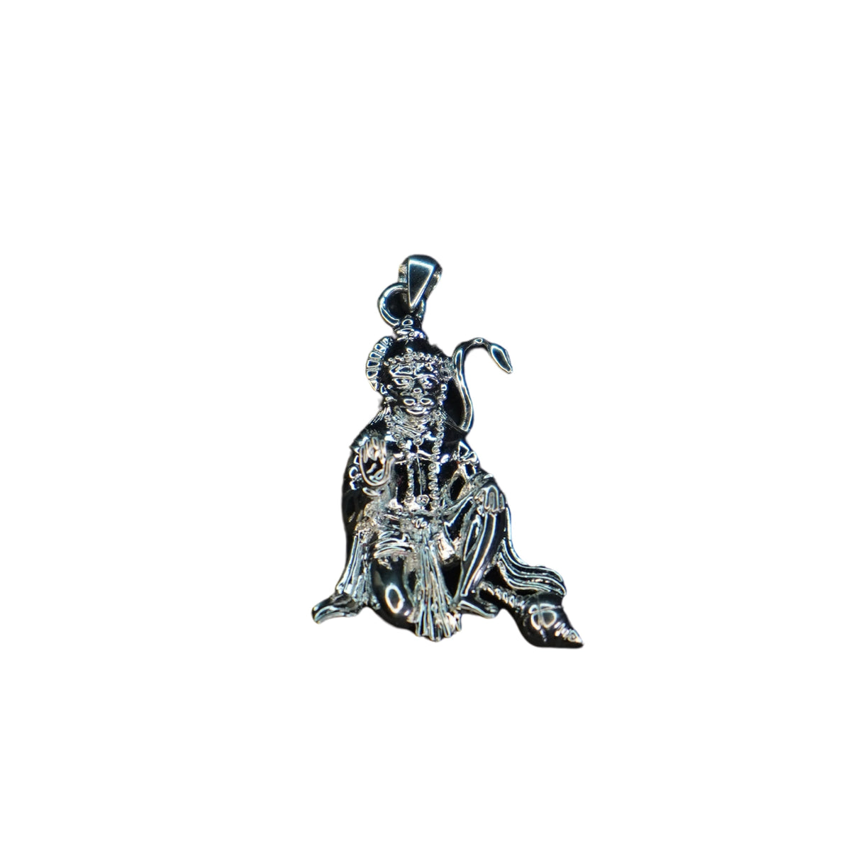 Pure Silver Sitting Hanuman With Gadha 2.62G By Mahita Collections