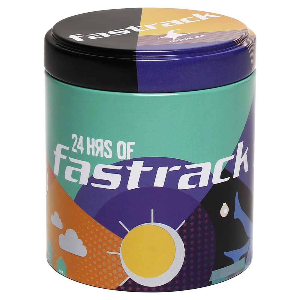 Fastrack Hitlist Quartz Analog Black Dial Leather Strap Watch for Guys