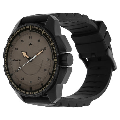 Fastrack Quartz Analog Brown Dial Plastic Strap Watch for Guys
