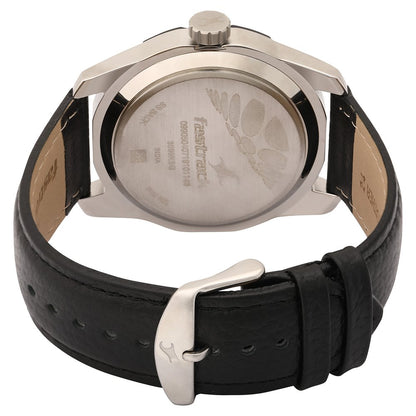 Fastrack Quartz Analog Black Dial Leather Strap Watch for Guys 3099SL02