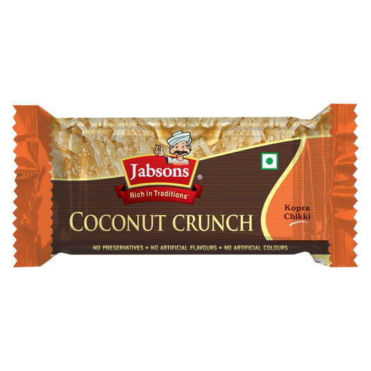 Jabsons Foods Coconut Crunch Chikki -Pack of 20