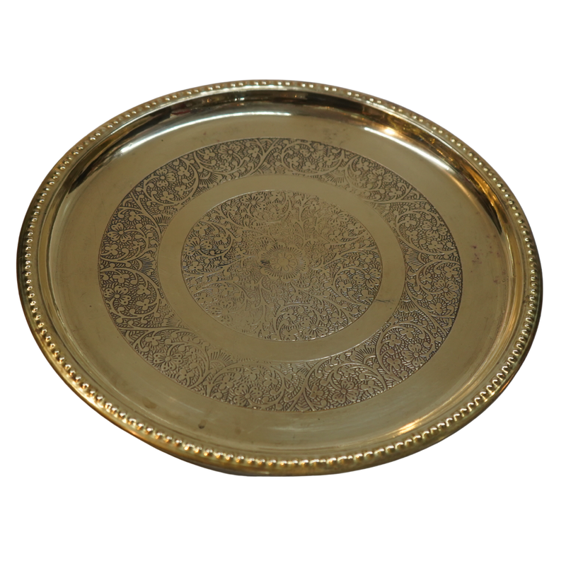 Brass Embossed Thali 336g Set 1