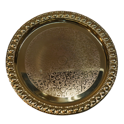 Handmade Pure Brass Thali 260g Set 1
