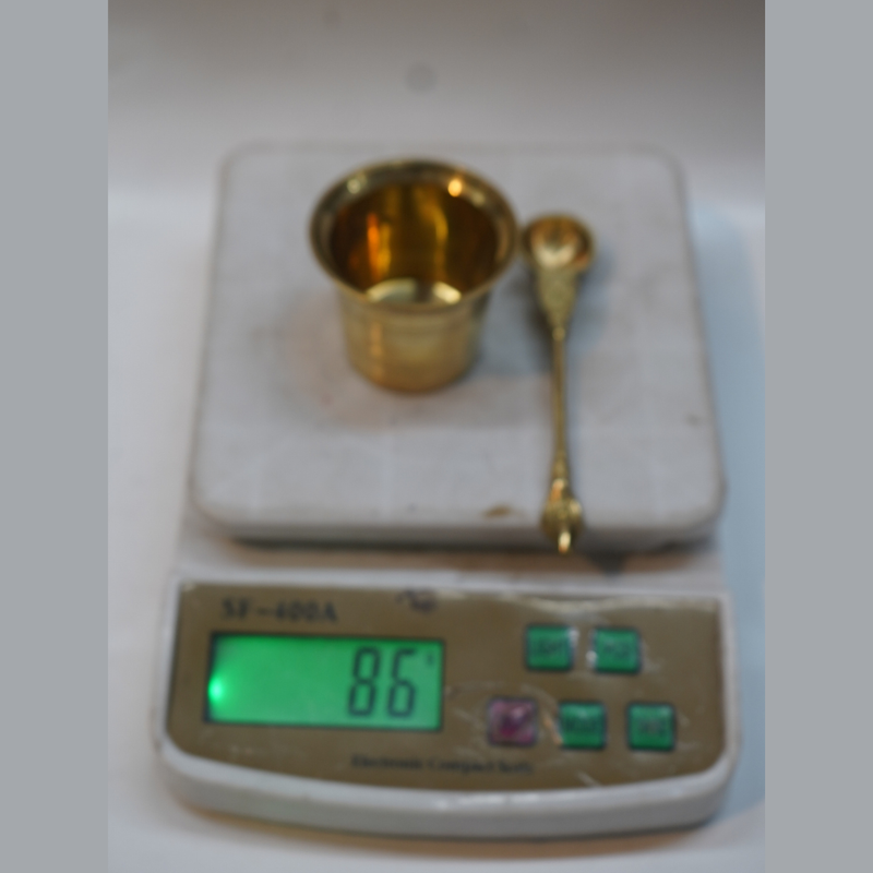 Brass Panchpatra Set with Achamani 86g Set 1