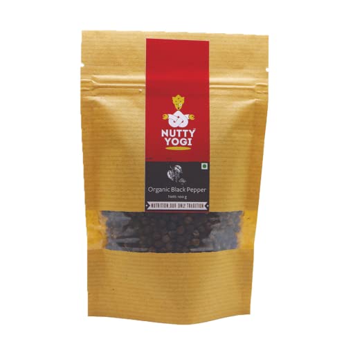 Nutty yogi organic black pepper Indian Spices Healthy & Natural Kali Mirch 100g