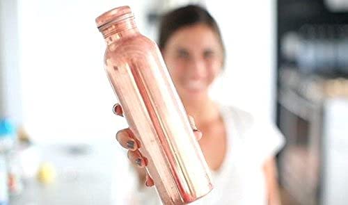 Copper Yoga Water Bottle, 1000ML, Set of 1, Copper