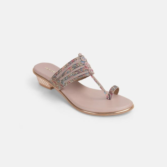 Mochi Ethnic Block Heel Kolhapuris for Women Style 32-1164