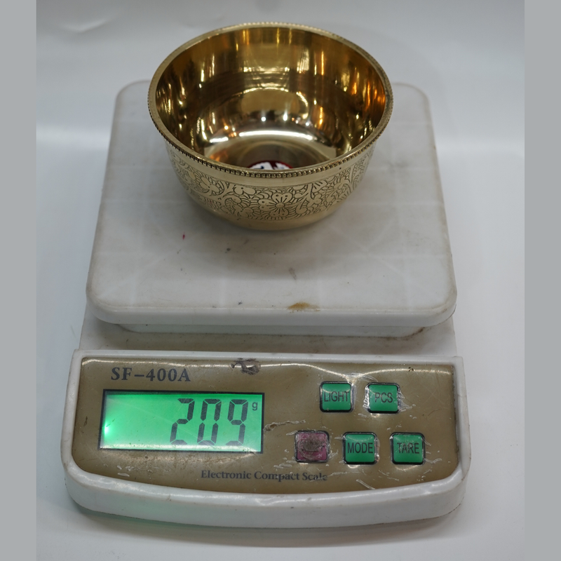 Brass Floral Etching Bowl 209g
