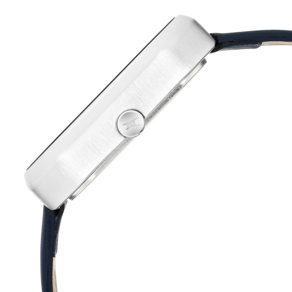 Fastrack After Dark Blue Dial Leather Strap Watch for Guys